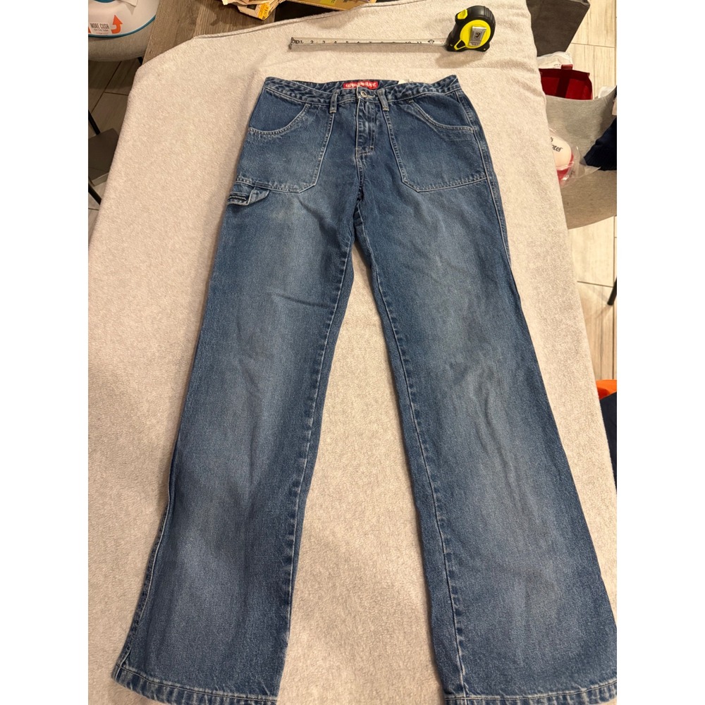 Unionbay Carpenter Jeans Mens 30x30 Straight Leg Utility Workwear Denim Blue
